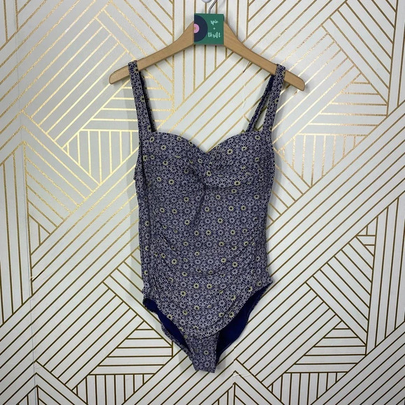 Bond-Eye Australia Geometric One-Piece Swimsuit in‎ Navy & Yellow Size US 8 - Picture 1 of 12